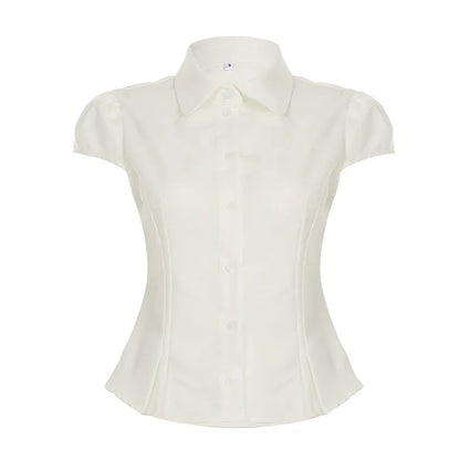Esmee Pleated Button-Up Blouse
