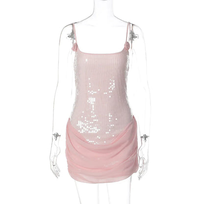Sequin Floral Bodycon Mini Dress