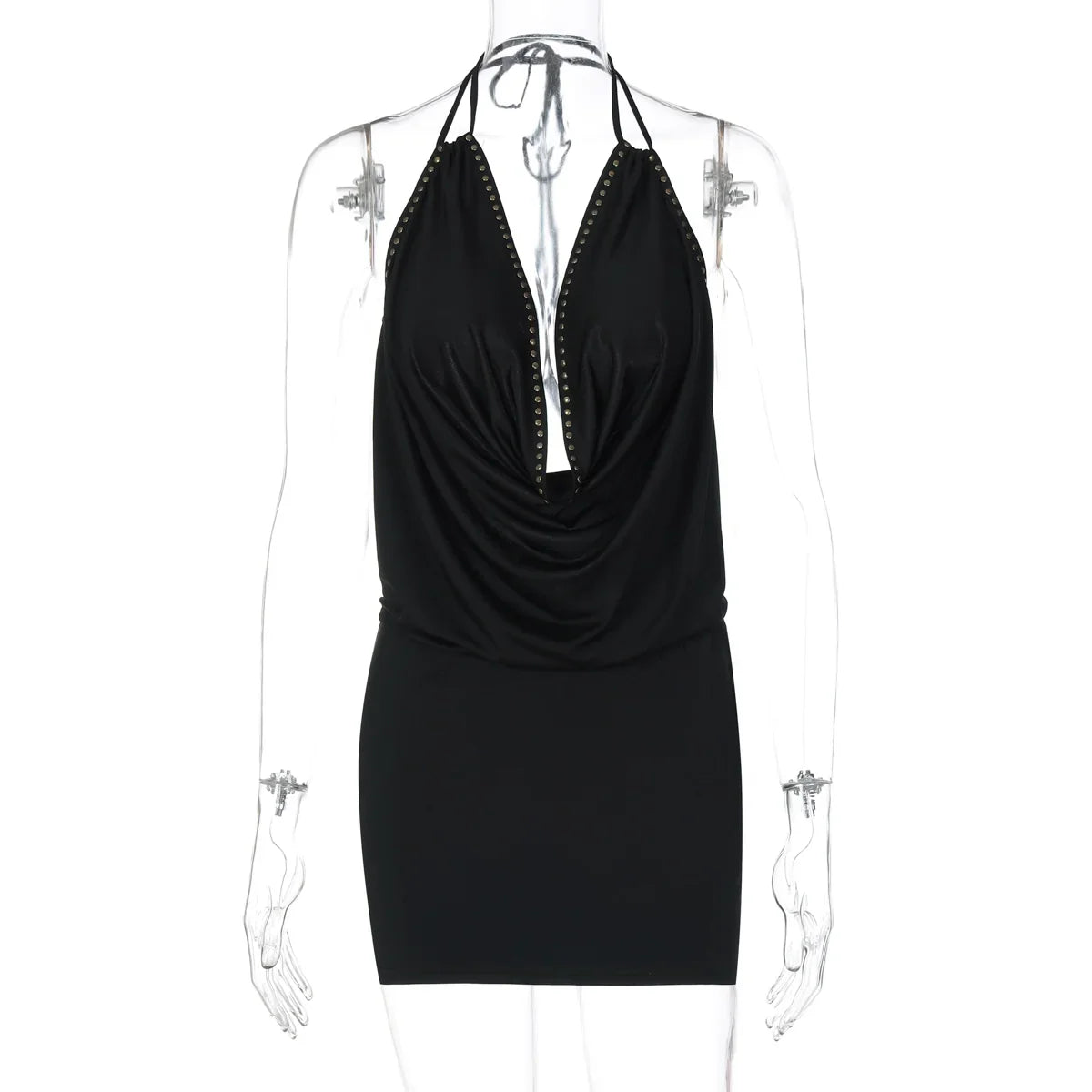 Serina Studded Halter Mini Dress