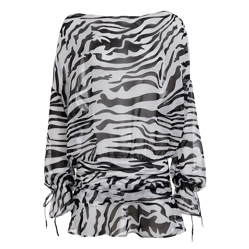Arianna Zebra Print Mini Dress