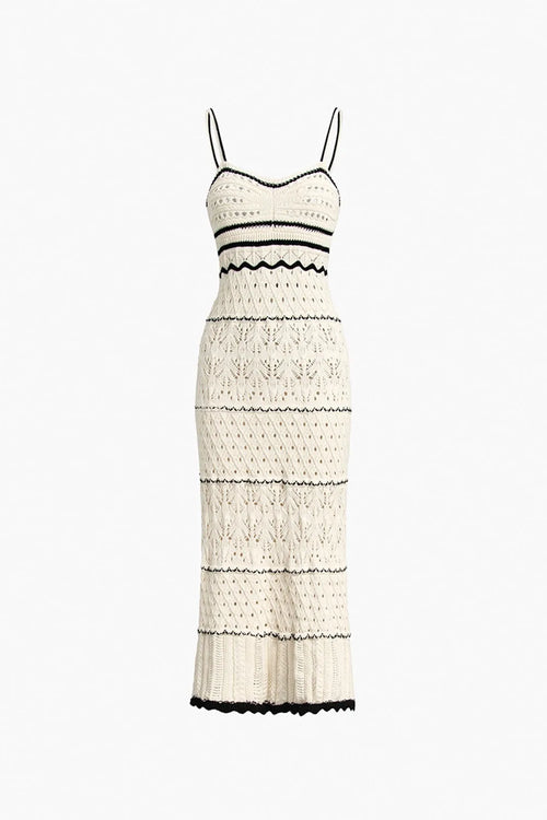 Oyata Beige See Through Midi Dress