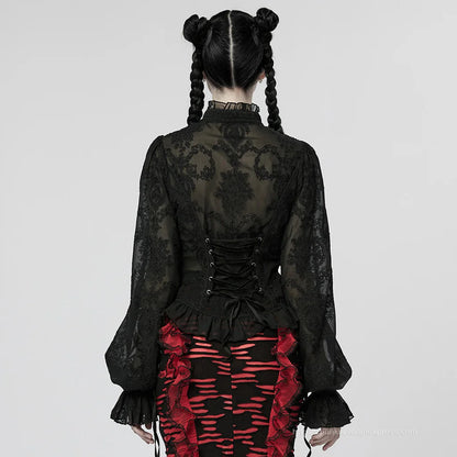 Gothic Flare Sleeve Chiffon Blouse