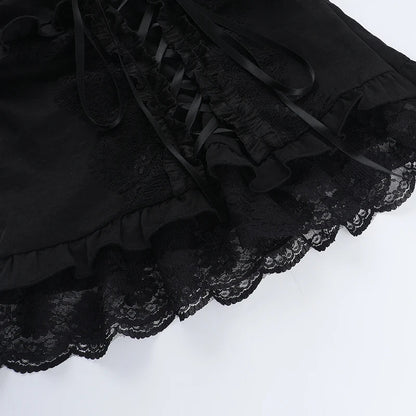 Lace Trim Puff Sleeve Blouse