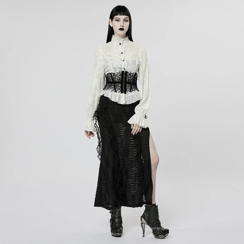 Gothic Flare Sleeve Chiffon Blouse