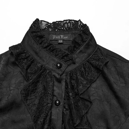 Glossy Textured Gothic Blouse