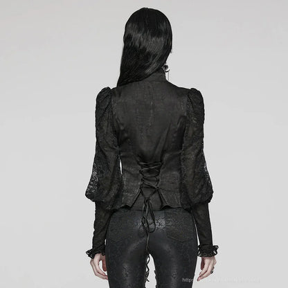 Glossy Textured Gothic Blouse