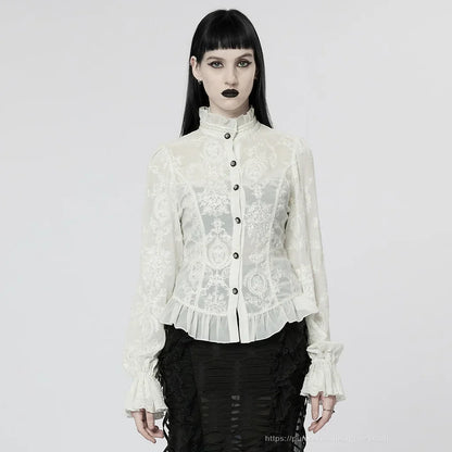 Gothic Flare Sleeve Chiffon Blouse