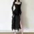 Sexy High Slit Bodycon Midi Dresses for Women Square Collar Long Sleeve Slim Evening Party Dress Club Prom Robe Y2K Vestidos New