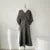 Korean Fashion V-neck Midi Dresses for Women with Belt Long Sleeve A-line Office Lady Autumn New Elegant Solid Female Clothing