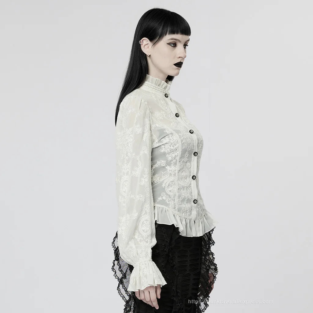 Gothic Flare Sleeve Chiffon Blouse