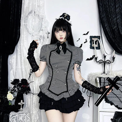 Vintage Gothic Patchwork Blouse