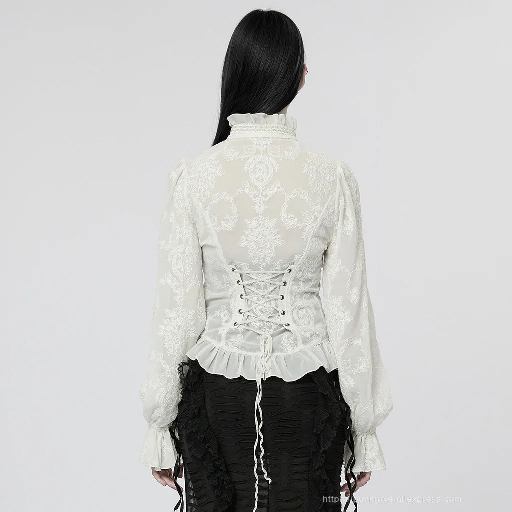 Gothic Flare Sleeve Chiffon Blouse