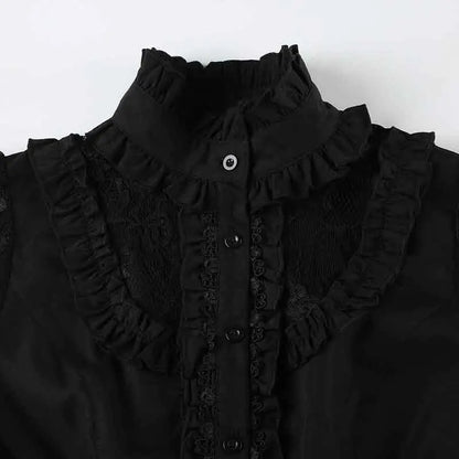 Slim Fit Lace Panel Blouse