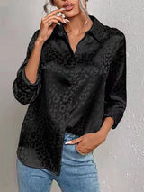 Women's Elegant Leopard Patterned Blouse | Ideal for Spring/Summer