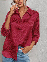 Women's Elegant Leopard Patterned Blouse | Ideal for Spring/Summer