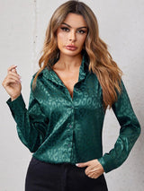 Women's Elegant Leopard Patterned Blouse | Ideal for Spring/Summer