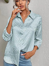 Women's Elegant Leopard Patterned Blouse | Ideal for Spring/Summer