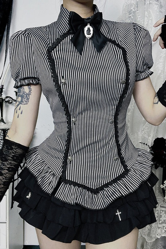 Dark Academia Slim Fit Blouse