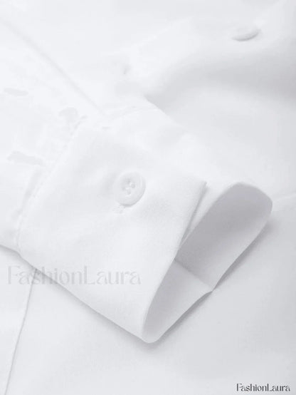 Basic Long Sleeve Button Blouse