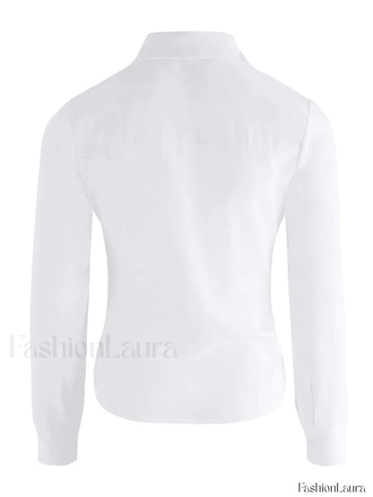 Basic Long Sleeve Button Blouse