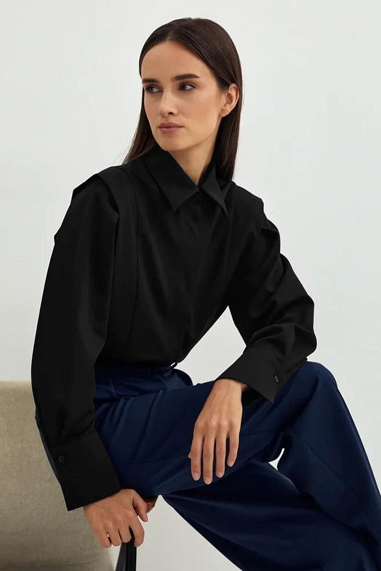 Elegant Structured Shoulder Blouse