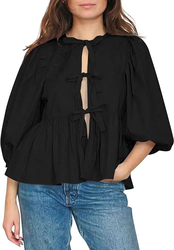 Women Sweet Casual Strap Stripe Blouses