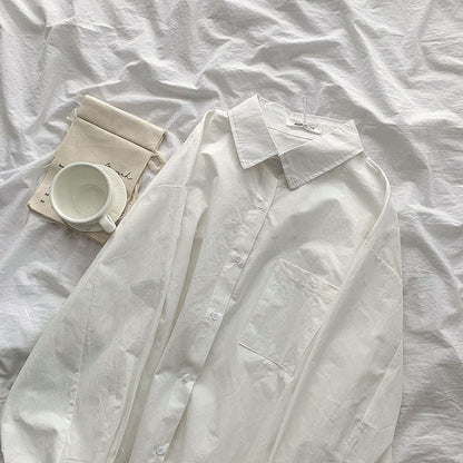 Casual Basic Women Solid Color Summer Fashion Casual Long Sleeve Shirt Blouse