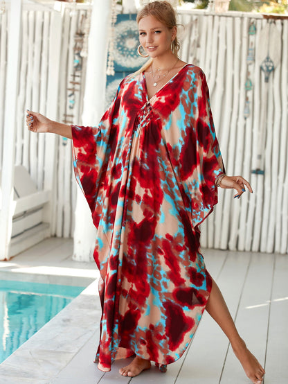 Summer Vacation Women Casual Beach Swimwear Outer Blouse Coverup Dress