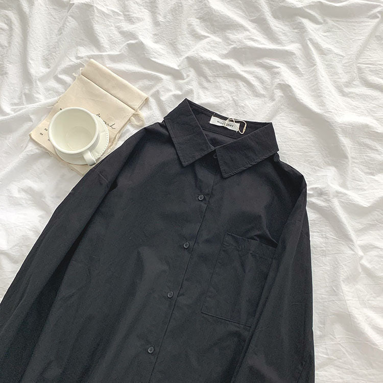 Casual Basic Women Solid Color Summer Fashion Casual Long Sleeve Shirt Blouse