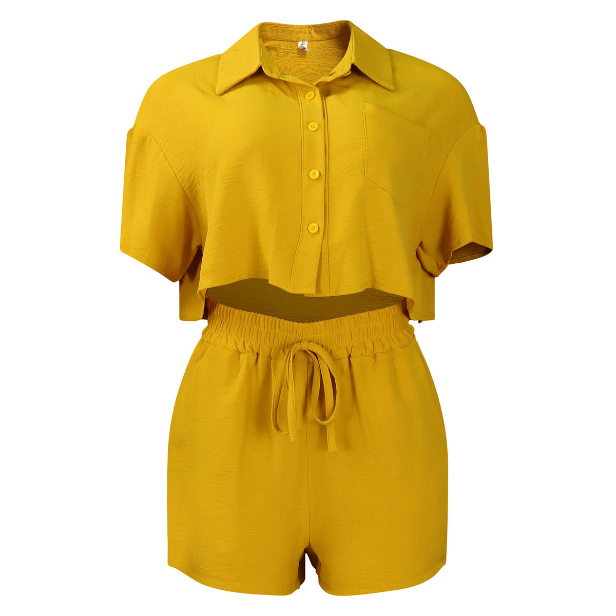 Women Casual Lapel Short Sleeve Shirt Blouse Shorts Fashion African Set