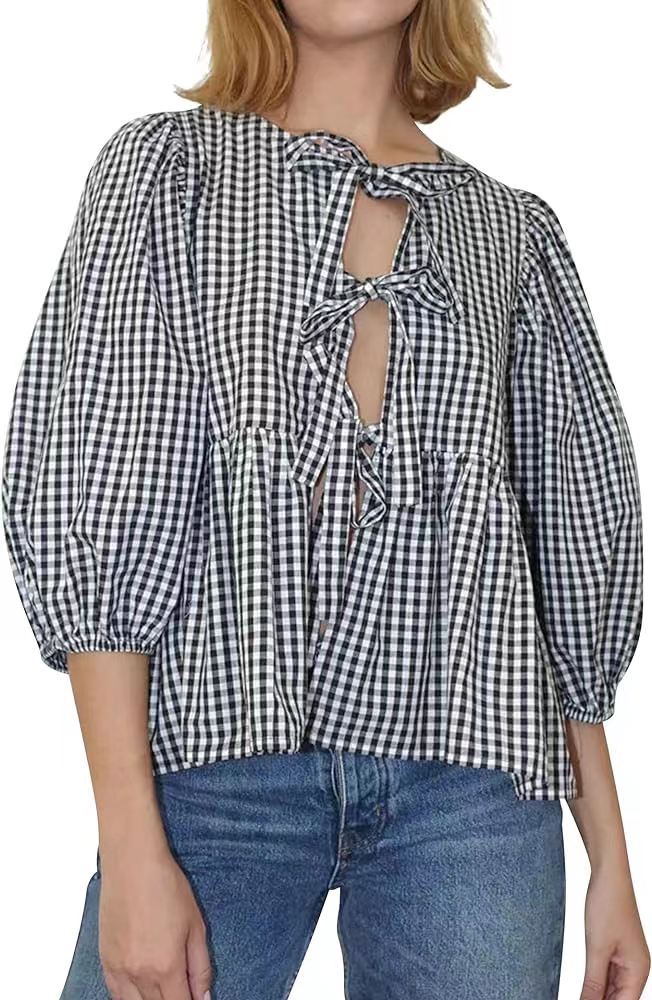 Women Sweet Casual Strap Stripe Blouses