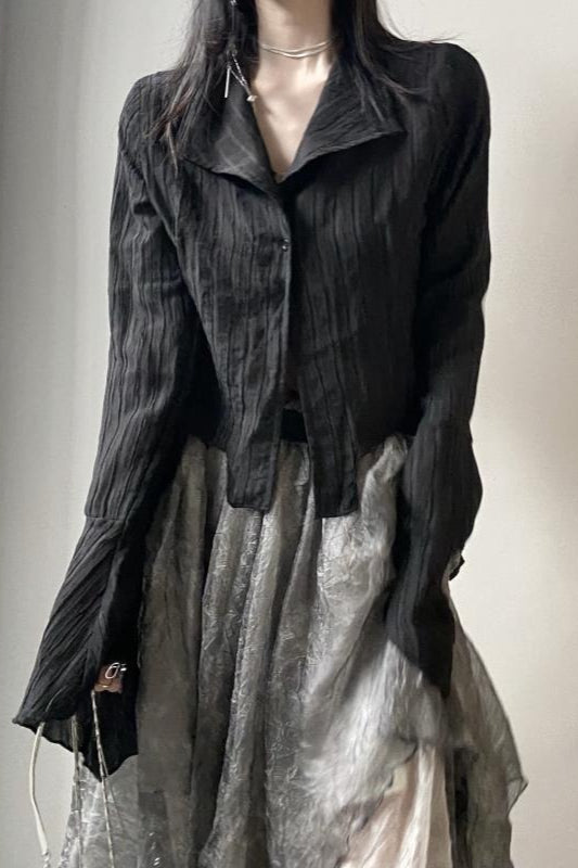 Gothic Dark Retro Long Sleeve Blouse