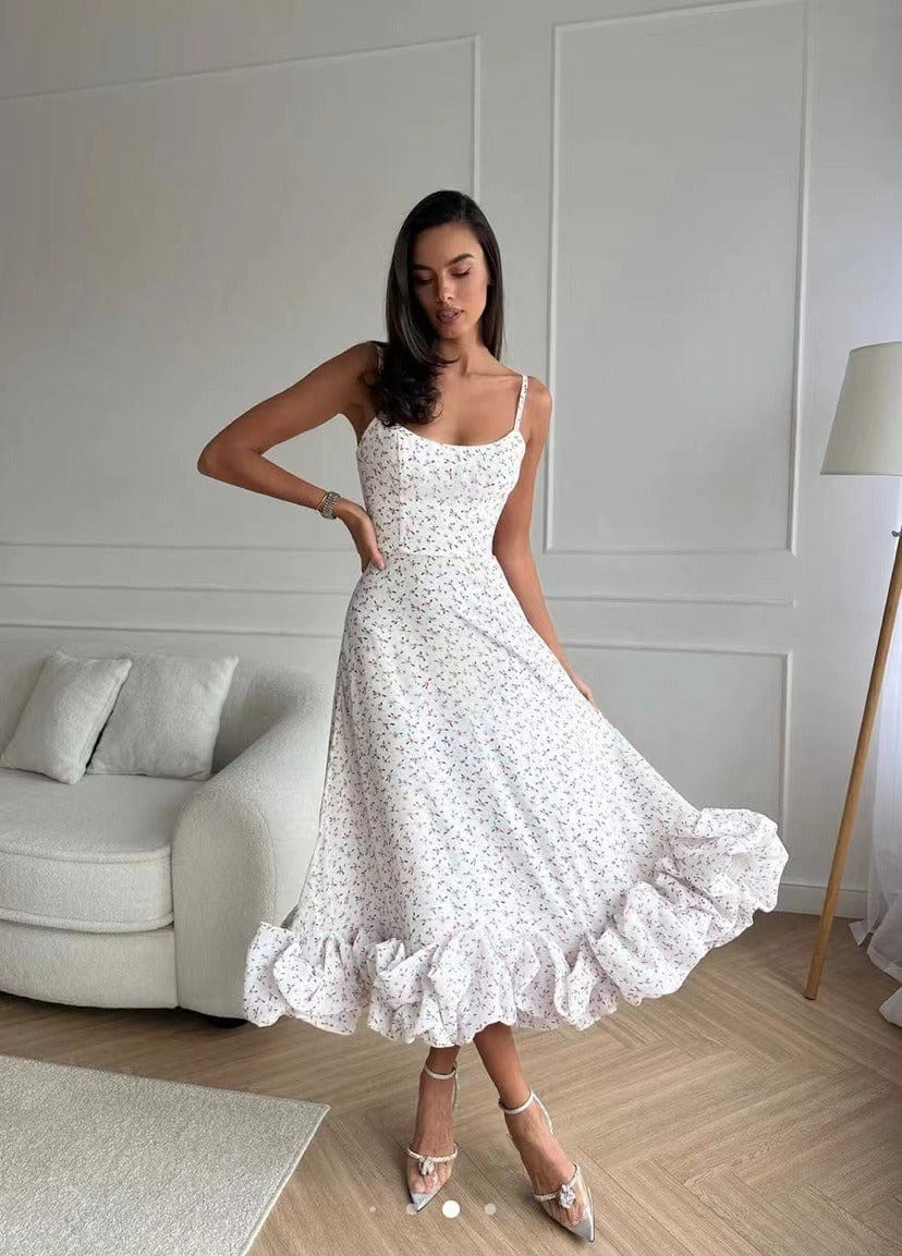 Sierra - Midi Dress - Elegant - Material - Ideal for Parties