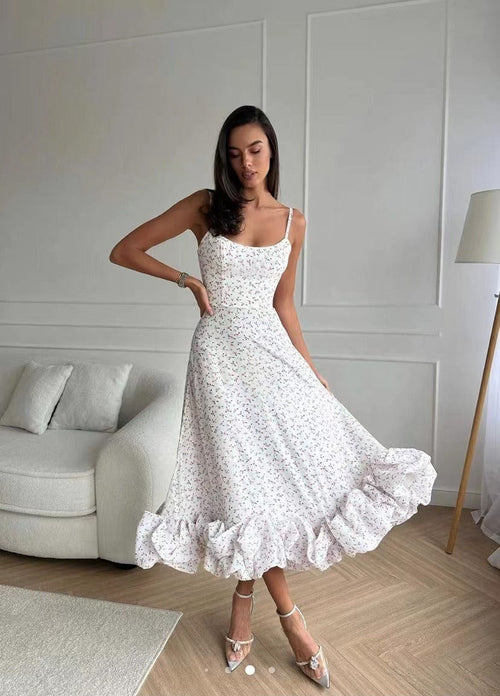 Sierra - Midi Dress - Elegant - Material - Ideal for Parties
