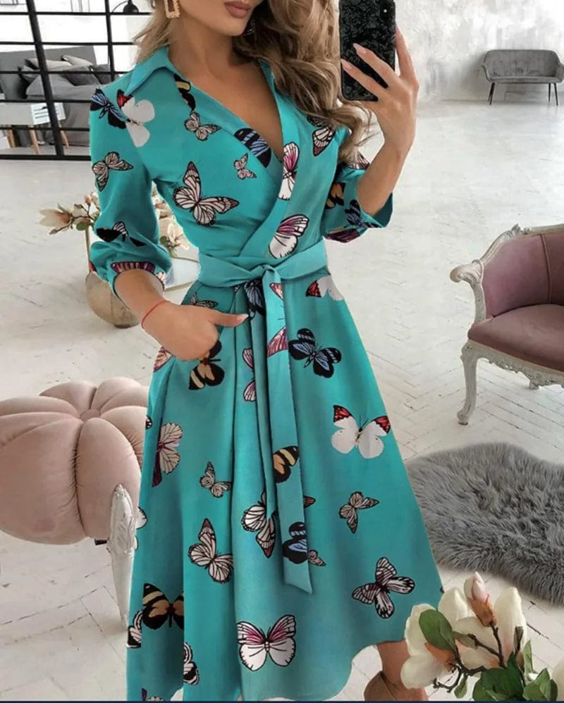 Lucy - Elegant Midi Dress - for Women | Great for Formal Occasions