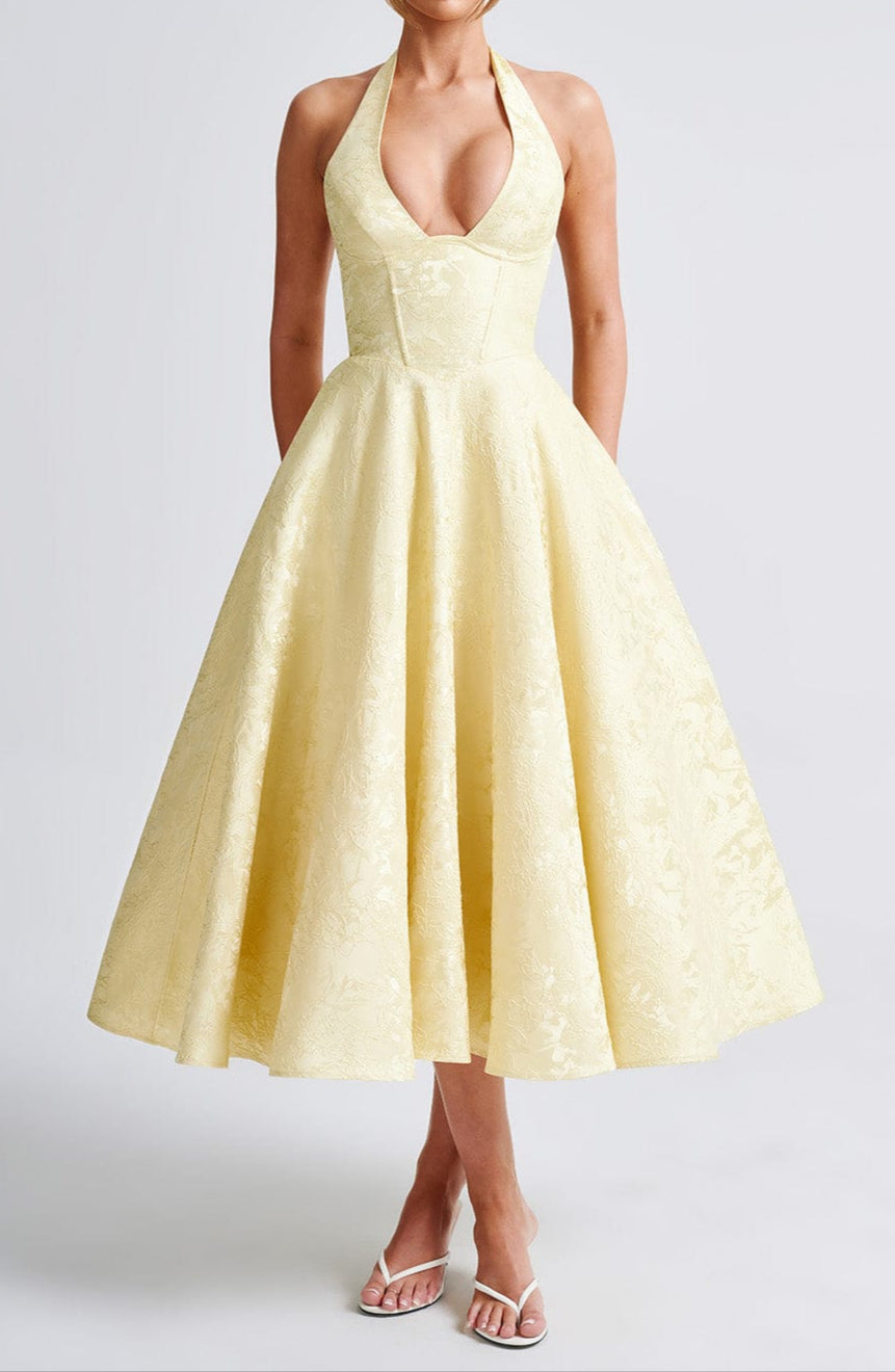 Liana Midi Dress - Lemon