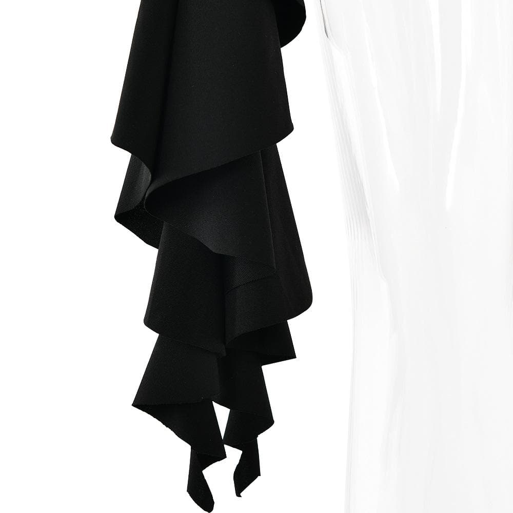 Halter ruched flower applique ruffle mini dress  | Festival Outfits Women