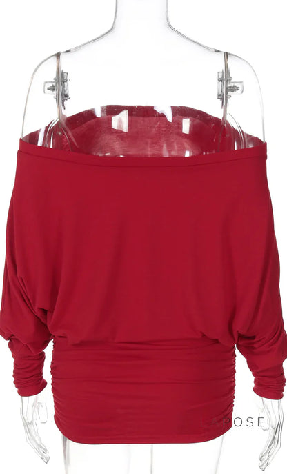 Aaliya Off Shoulder Ruched Mini Dress