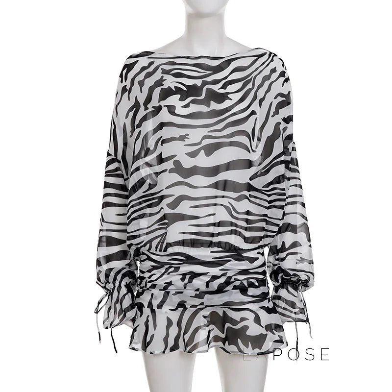 Arianna Zebra Print Mini Dress