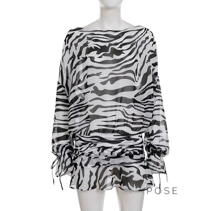 Arianna Zebra Print Mini Dress