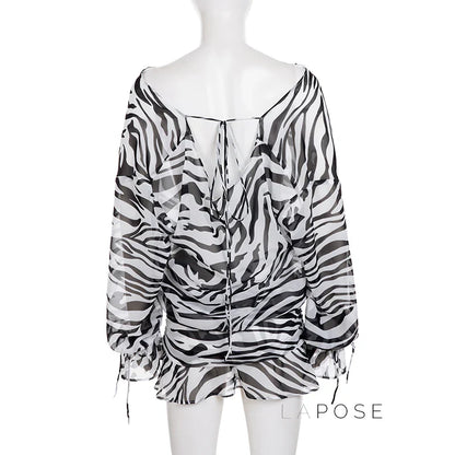 Arianna Zebra Print Mini Dress
