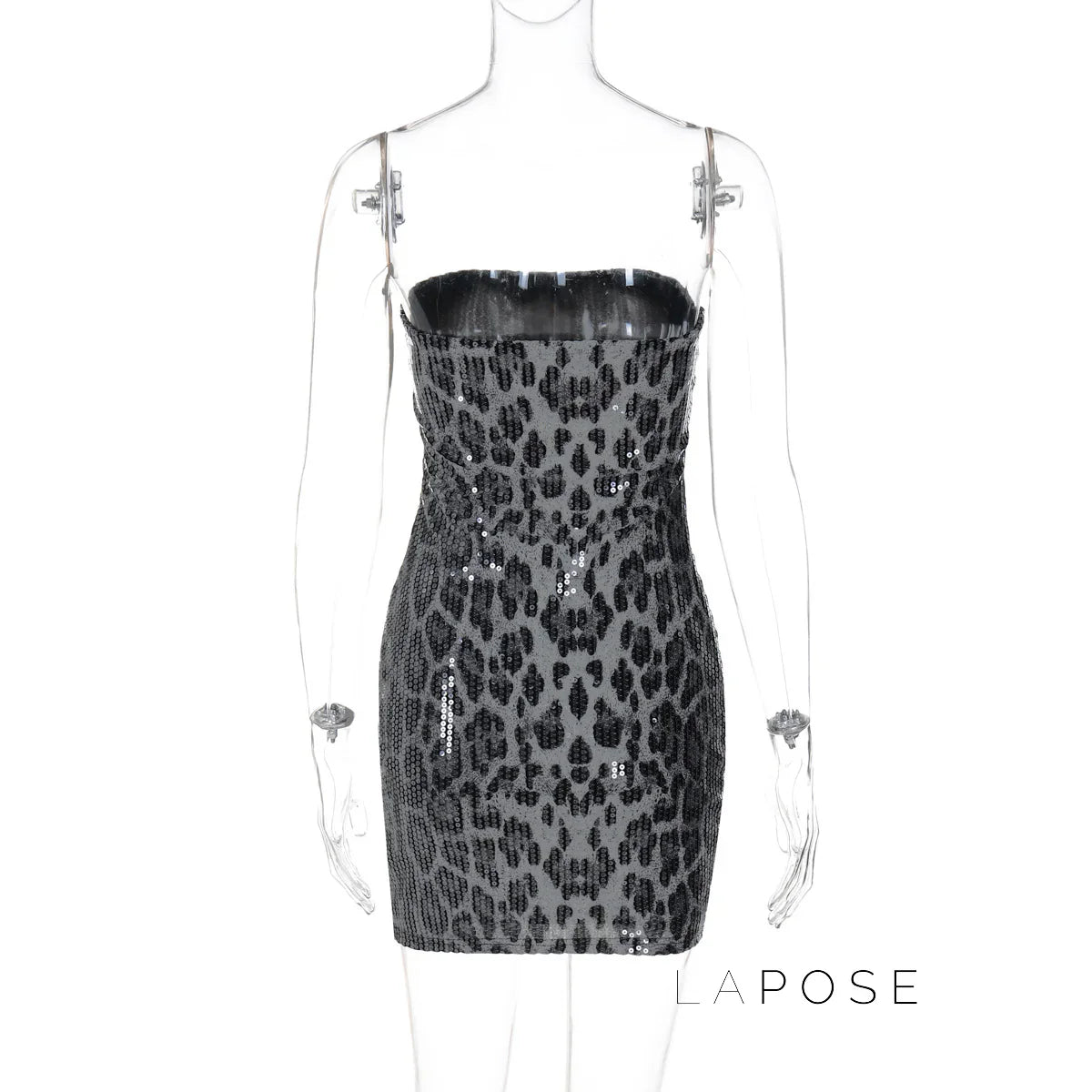 Arleen Strapless Sequin Leopard Mini Dress