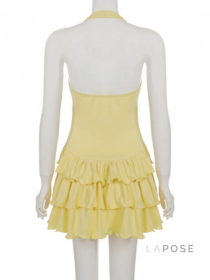 Aziya Halter Pleated Mini Dress