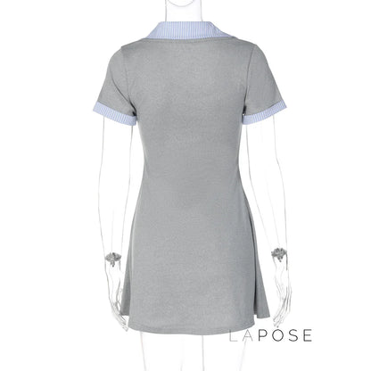 Carmyn Polo Patchwork Mini Dress