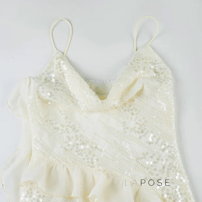 Chyna Sequin Cowl Neck Mini Dress