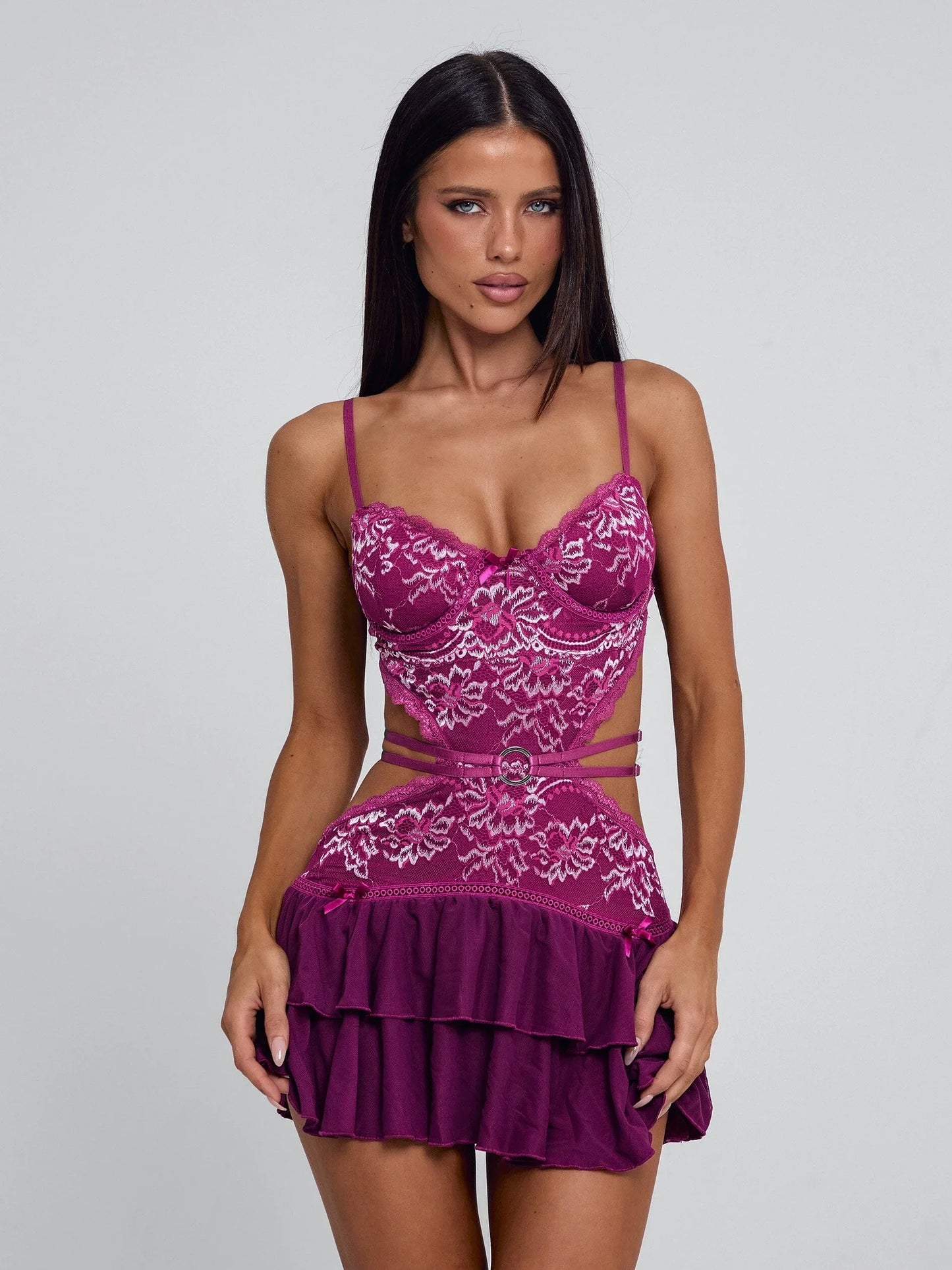Grace Tiered Lace Mini Dress