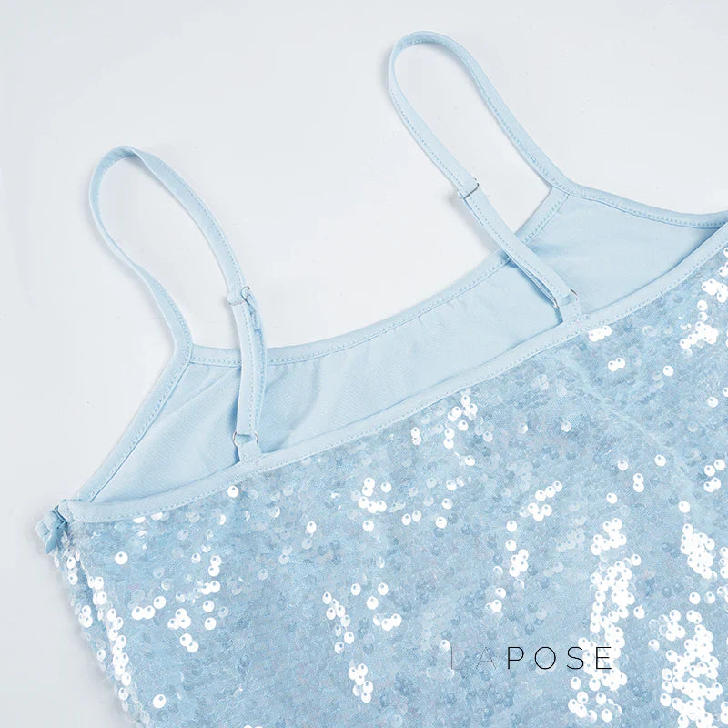Issabella Blue Sequin Mini Dress
