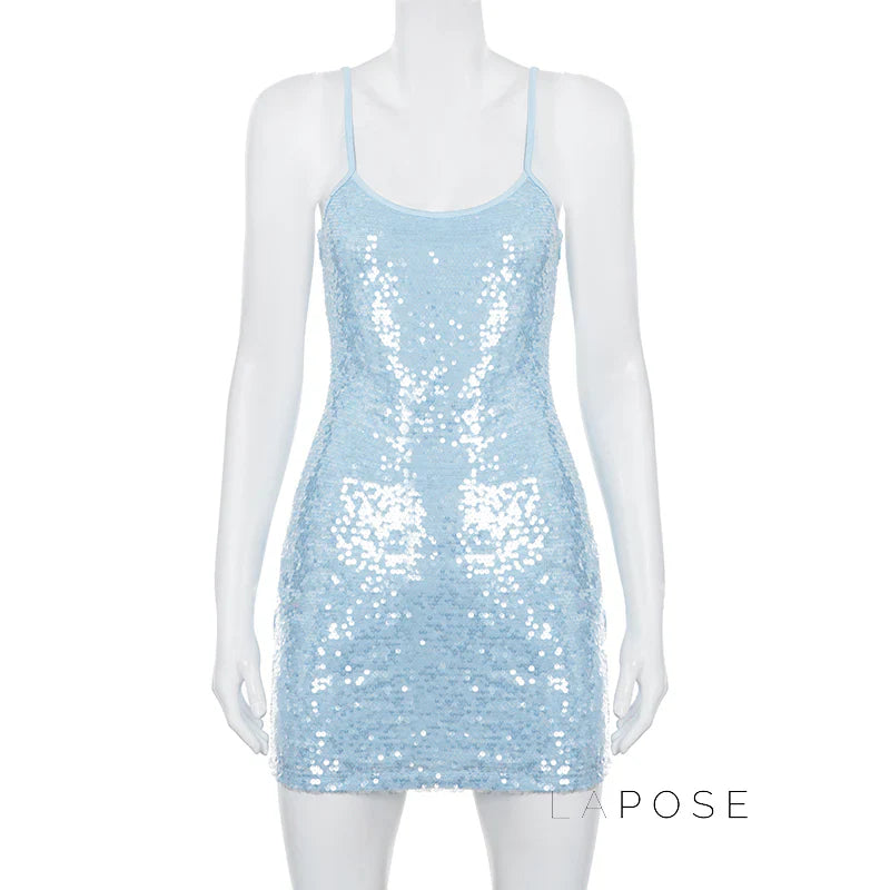 Issabella Blue Sequin Mini Dress