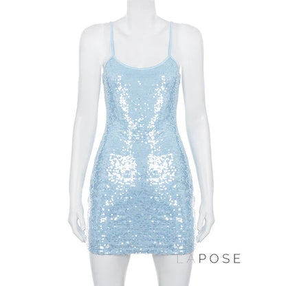 Issabella Blue Sequin Mini Dress