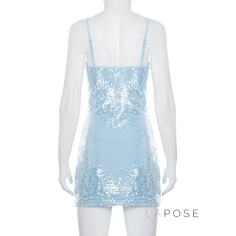 Issabella Blue Sequin Mini Dress